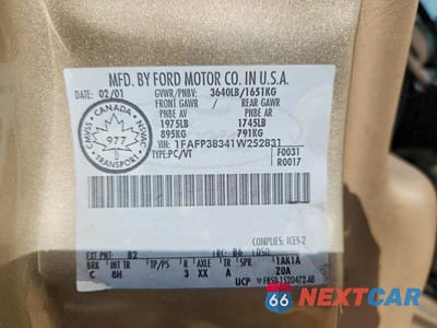Zdjęcie 12 z 12 samochodu: 2001 FORD FOCUS ZTS VIN:1FAFP38341W252831 - miniatura