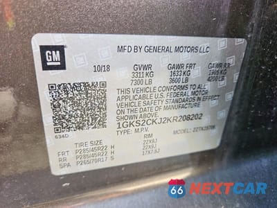 Zdjęcie 13 z 13 samochodu: 2019 GMC YUKON DENALI VIN:1GKS2CKJ2KR208202 - miniatura