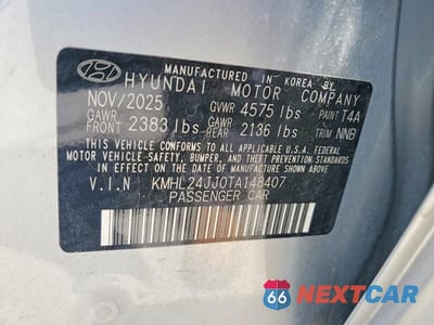 Zdjęcie 12 z 12 samochodu: 2026 HYUNDAI SONATA HYBRID BLUE VIN:KMHL24JJ0TA148407 - miniatura