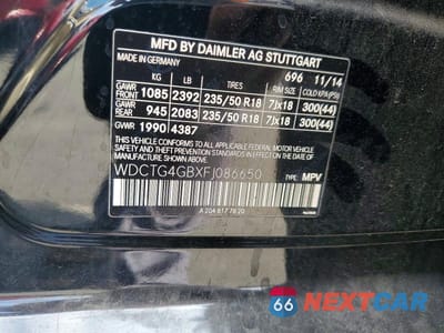 Zdjęcie 13 z 13 samochodu: 2015 MERCEDES-BENZ GLA 250 4MATIC VIN:WDCTG4GBXFJ086650 - miniatura