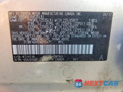 Zdjęcie 13 z 13 samochodu: 2012 TOYOTA RAV4 BASE VIN:2T3BF4DV0CW215477 - miniatura