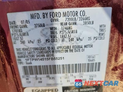 Zdjęcie 13 z 13 samochodu: 2005 FORD F150 SUPERCREW VIN:1FTPW14515FB55251 - miniatura