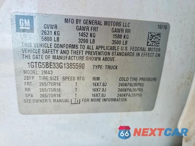 Zdjęcie 12 z 12 samochodu: 2016 GMC CANYON VIN:1GTG5BE33G1385590 - miniatura