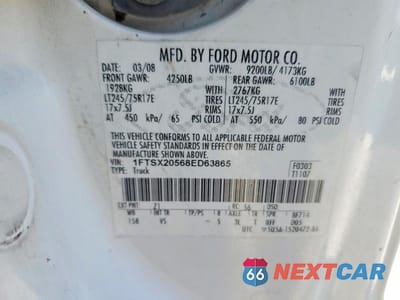 Zdjęcie 13 z 13 samochodu: 2008 FORD F250 SUPER DUTY VIN:1FTSX20568ED63865 - miniatura