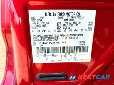 Zdjęcie 12 z 12 samochodu: 2015 FORD F150 SUPERCREW VIN:1FTEW1EGXFFA27986 - miniatura