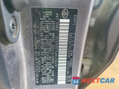 Zdjęcie 12 z 12 samochodu: 2020 TOYOTA CAMRY SE VIN:4T1G11AK5LU894474 - miniatura