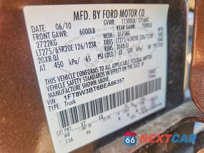 Zdjęcie 12 z 12 samochodu: 2011 FORD F350 SUPER DUTY VIN:1FT8W3BT6BEA66357 - miniatura