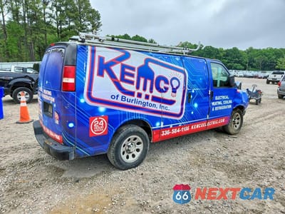 Trzecie zdjęcie samochodu z tyłu: 2014 CHEVROLET EXPRESS G1500 VIN:1GCSGAFX1E1110300 - miniatura