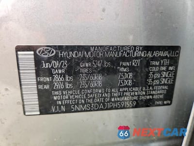 Zdjęcie 14 z 14 samochodu: 2023 HYUNDAI SANTA FE SEL PREMIUM VIN:5NMS3DAJ1PH591559 - miniatura