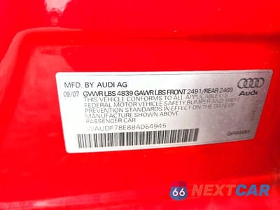 Zdjęcie 12 z 12 samochodu: 2008 AUDI A4 2.0T QUATTRO VIN:WAUDF78E88A064945 - miniatura