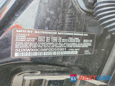Zdjęcie 13 z 13 samochodu: 2015 BMW X3 XDRIVE28I VIN:5UXWX9C58F0D55901 - miniatura