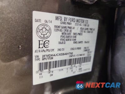 Zdjęcie 13 z 13 samochodu: 2014 FORD EDGE SEL VIN:2FMDK4JCXEBA91792 - miniatura