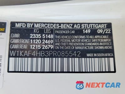 Zdjęcie 12 z 12 samochodu: 2023 MERCEDES-BENZ C 300 4MATIC VIN:W1KAF4HB3PR085542 - miniatura