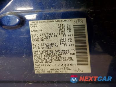 Zdjęcie 13 z 13 samochodu: 2020 NISSAN ROGUE SV VIN:5N1AT2MV8LC723364 - miniatura