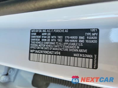 Zdjęcie 13 z 13 samochodu: 2022 PORSCHE CAYENNE VIN:WP1AA2AYXNDA01494 - miniatura