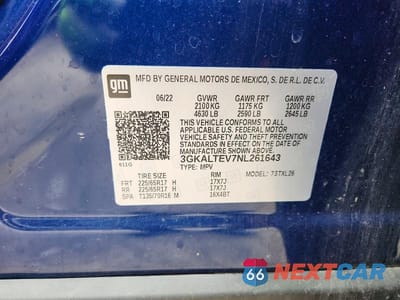 Zdjęcie 13 z 13 samochodu: 2022 GMC TERRAIN SLE VIN:3GKALTEV7NL261643 - miniatura