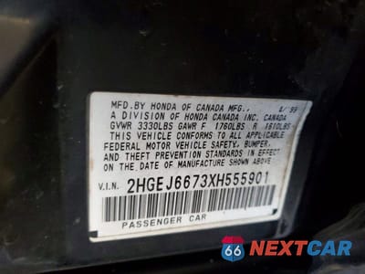Zdjęcie 12 z 12 samochodu: 1999 HONDA CIVIC LX VIN:2HGEJ6673XH555901 - miniatura