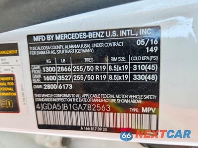 Zdjęcie 13 z 13 samochodu: 2016 MERCEDES-BENZ GLE 350 VIN:4JGDA5JB1GA782563 - miniatura