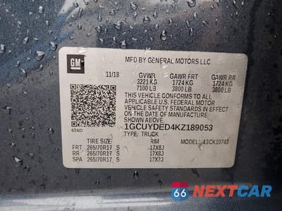 Zdjęcie 12 z 12 samochodu: 2019 CHEVROLET SILVERADO K1500 LT VIN:1GCUYDED4KZ189053 - miniatura