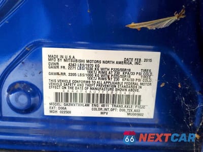 Zdjęcie 13 z 13 samochodu: 2015 MITSUBISHI OUTLANDER SPORT SE VIN:4A4AP4AU7FE026432 - miniatura