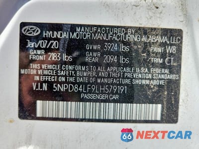 Zdjęcie 12 z 12 samochodu: 2020 HYUNDAI ELANTRA SEL VIN:5NPD84LF9LH579191 - miniatura