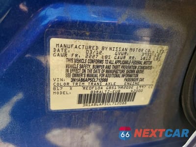 Zdjęcie 12 z 12 samochodu: 2012 NISSAN SENTRA 2.0 VIN:3N1AB6AP5CL712088 - miniatura