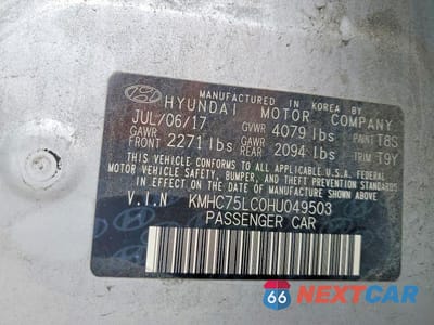Zdjęcie 12 z 12 samochodu: 2017 HYUNDAI IONIQ SEL VIN:KMHC75LC0HU049503 - miniatura
