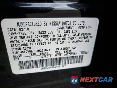 Zdjęcie 12 z 12 samochodu: 2010 INFINITI G37 SEDAN X VIN:JN1CV6AR9AM251627 - miniatura