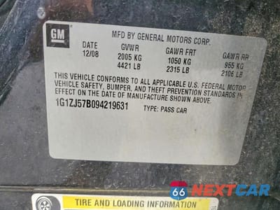 Zdjęcie 12 z 12 samochodu: 2009 CHEVROLET MALIBU 2LT VIN:1G1ZJ57B094219631 - miniatura