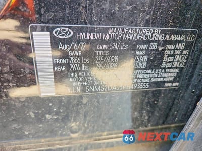 Zdjęcie 13 z 13 samochodu: 2023 HYUNDAI SANTA FE SEL VIN:5NMS2DAJ3PH493555 - miniatura