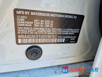 Zdjęcie 12 z 12 samochodu: 2013 BMW 528 I VIN:WBAXG5C51DDY36782 - miniatura