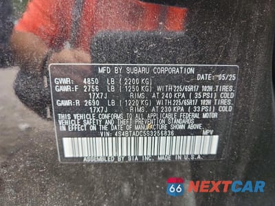 Zdjęcie 13 z 13 samochodu: 2025 SUBARU OUTBACK PREMIUM VIN:4S4BTADC5S3256836 - miniatura