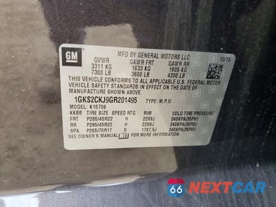 Zdjęcie 13 z 13 samochodu: 2016 GMC YUKON DENALI VIN:1GKS2CKJ9GR201495 - miniatura
