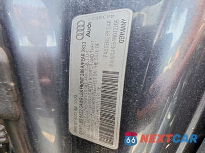 Zdjęcie 12 z 12 samochodu: 2004 AUDI A8 L QUATTRO VIN:WAUML44E54N012205 - miniatura