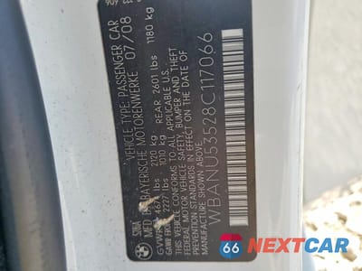 Zdjęcie 12 z 12 samochodu: 2008 BMW 528 I VIN:WBANU53528C117066 - miniatura
