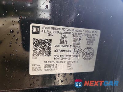 Zdjęcie 12 z 12 samochodu: 2022 CHEVROLET EQUINOX LT VIN:3GNAXKEV6NL302409 - miniatura