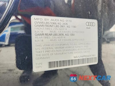 Zdjęcie 13 z 13 samochodu: 2013 AUDI Q5 PREMIUM PLUS VIN:WA1LFAFP5DA057861 - miniatura