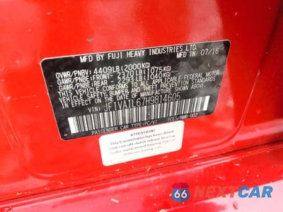 Zdjęcie 12 z 12 samochodu: 2017 SUBARU WRX LIMITED VIN:JF1VA1L67H9814605 - miniatura