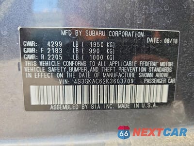 Zdjęcie 12 z 12 samochodu: 2019 SUBARU IMPREZA PREMIUM VIN:4S3GKAC62K3603709 - miniatura