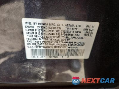 Zdjęcie 13 z 13 samochodu: 2014 ACURA MDX VIN:5FRYD3H28EB015559 - miniatura