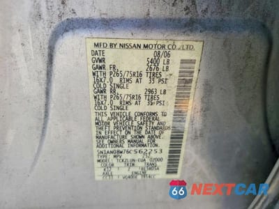 Zdjęcie 12 z 12 samochodu: 2006 NISSAN XTERRA X VIN:5N1AN08W76C562253 - miniatura