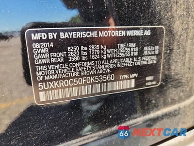 Zdjęcie 14 z 14 samochodu: 2015 BMW X5 XDRIVE35I VIN:5UXKR0C50F0K53560 - miniatura