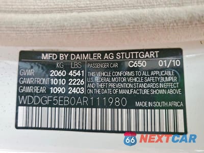 Zdjęcie 12 z 12 samochodu: 2010 MERCEDES-BENZ C 300 VIN:WDDGF5EB0AR111980 - miniatura