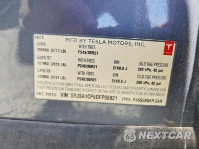 Zdjęcie 12 z 12 samochodu: 2013 TESLA MODEL S VIN:5YJSA1CP6DFP06921 - miniatura