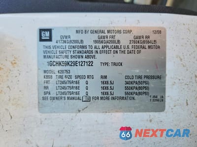 Zdjęcie 12 z 12 samochodu: 2009 CHEVROLET SILVERADO K2500 HEAVY DUTY LT VIN:1GCHK59K29E127122 - miniatura