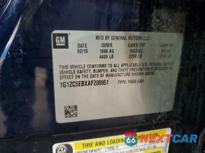 Zdjęcie 12 z 12 samochodu: 2010 CHEVROLET MALIBU 1LT VIN:1G1ZC5EBXAF208951 - miniatura