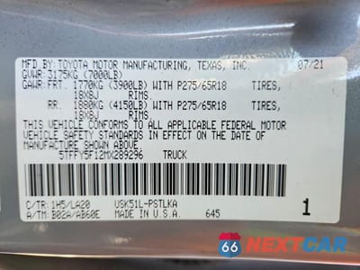 Zdjęcie 12 z 12 samochodu: 2021 TOYOTA TUNDRA CREWMAX LIMITED VIN:5TFFY5F12MX289296 - miniatura