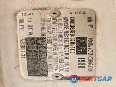 Zdjęcie 12 z 12 samochodu: 1989 TOYOTA COROLLA GT-S VIN:JT2AE98CXK3161989 - miniatura
