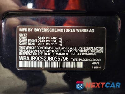 Zdjęcie 12 z 12 samochodu: 2018 BMW M550I VIN:WBAJB9C52JB035796 - miniatura