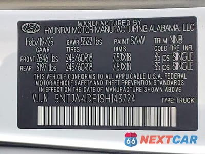 Zdjęcie 12 z 12 samochodu: 2025 HYUNDAI SANTA CRUZ SE VIN:5NTJA4DE1SH143724 - miniatura
